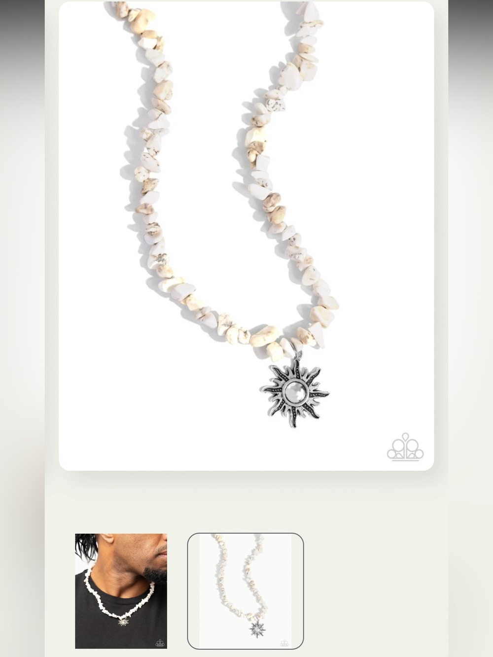 ☀️ “DANCING IN THE SUNLIGHT” WHITE STONES NECKLACE FOR MEN ~ PAPARAZZI❗️☀️💪🏼☀️ - Picture 4 of 5